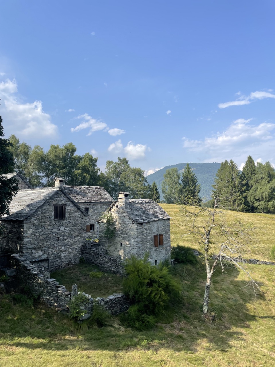 Alpe Colmina traditionelle Steinhäuser Rustici im Tessin